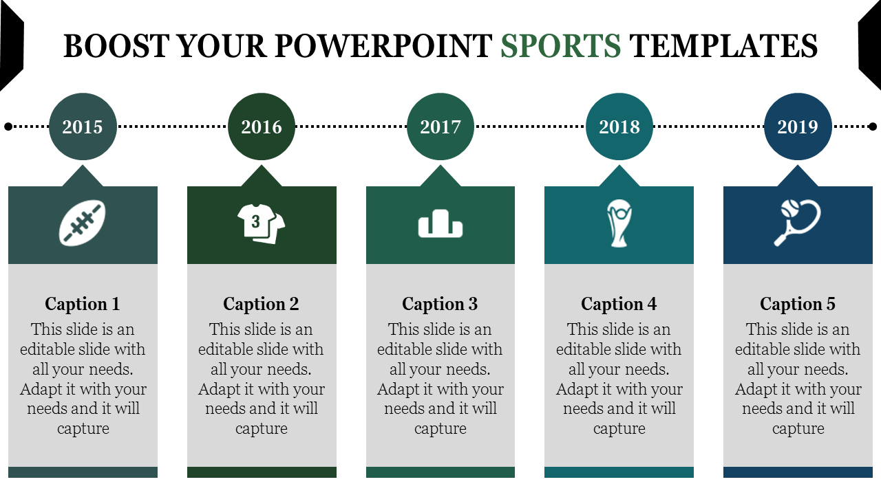 Engaging Sports PowerPoint Templates with Five Nodes